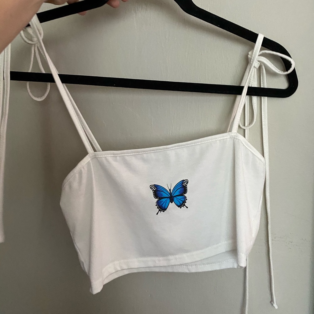 Tank top crop top butterfly